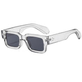(6 PACK) Wholesale Sunglasses Fashion Square Women Men Vintage 2024 - BulkSunglassesWholesale.com - Clear Grey Frame Black Lens